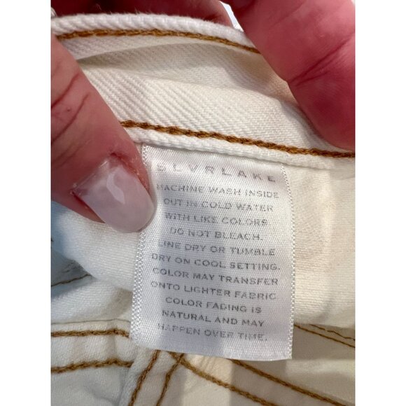 SLVRLAKE Savior High-Rise Cargo Jeans in White - Size 24 - Picture 5 of 9